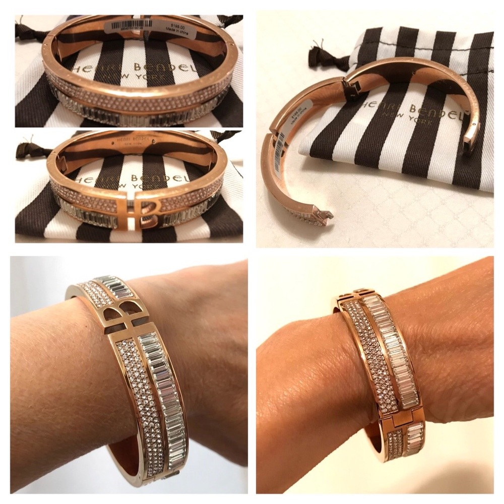 💎HTF💎HENRI BENDEL Double Row Swarovski Bangle - Picture 2 of 10